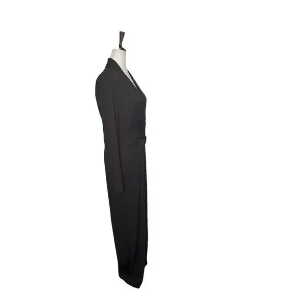 Lauren Ralph Lauren Black Label L Belted Stretch Jersey Wide Leg Jumpsuit Brown - Picture 7 of 9